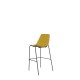 Polypropylene Shell High Stool With Upholstered Seat Pad and 4-Leg Black Steel Frame